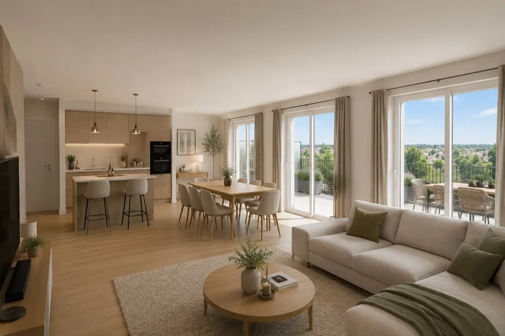 Soggiorno - 4-Bed Apartment with Terraces in Achères