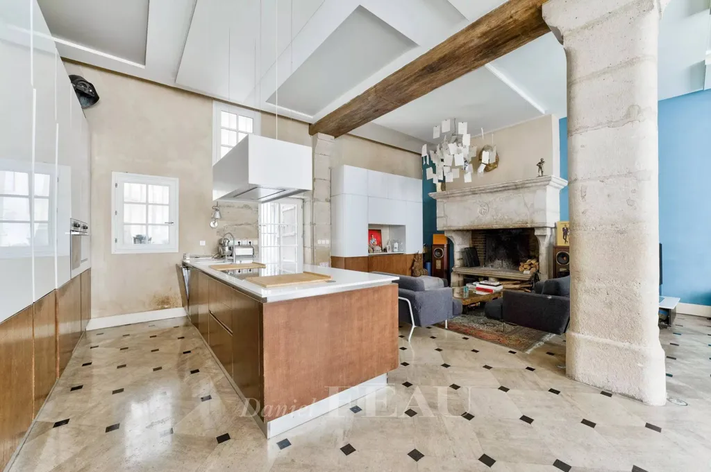 Cucina - Duplex Apartment with Courtyard View in Paris 4th