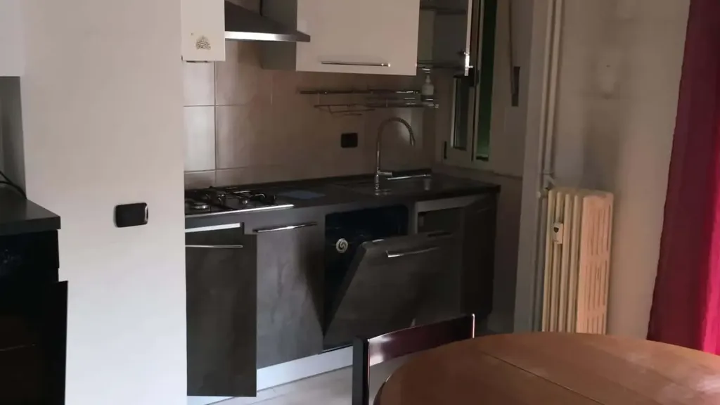 Kitchen - Furnished Apartment with Balcony in Milan
