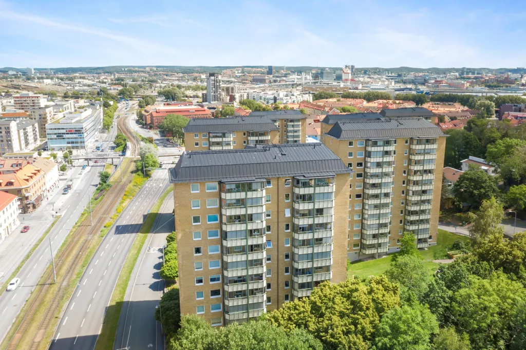 Vue aérienne - Apartment with West-Facing Balcony in Central Hisingen