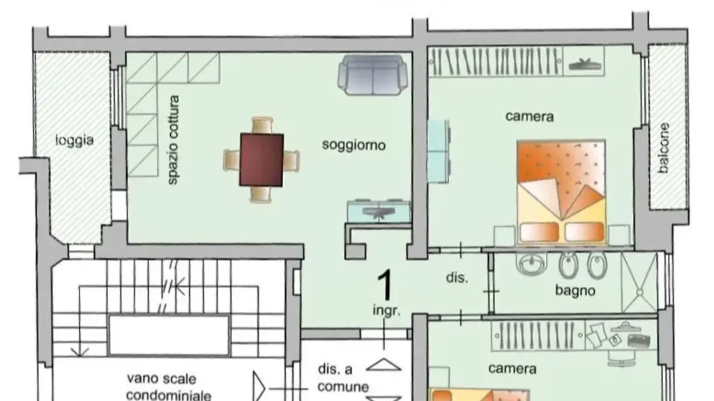 Plaan - Bright Apartment with Balconies in Florence