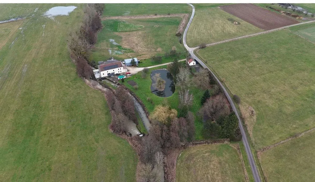 Vue aérienne - Moulin Rénové avec Gîte dans les Vosges