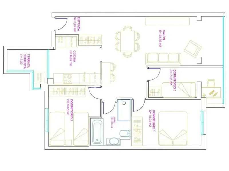 Plan - Renovated Flat with Air Conditioning in Coslada