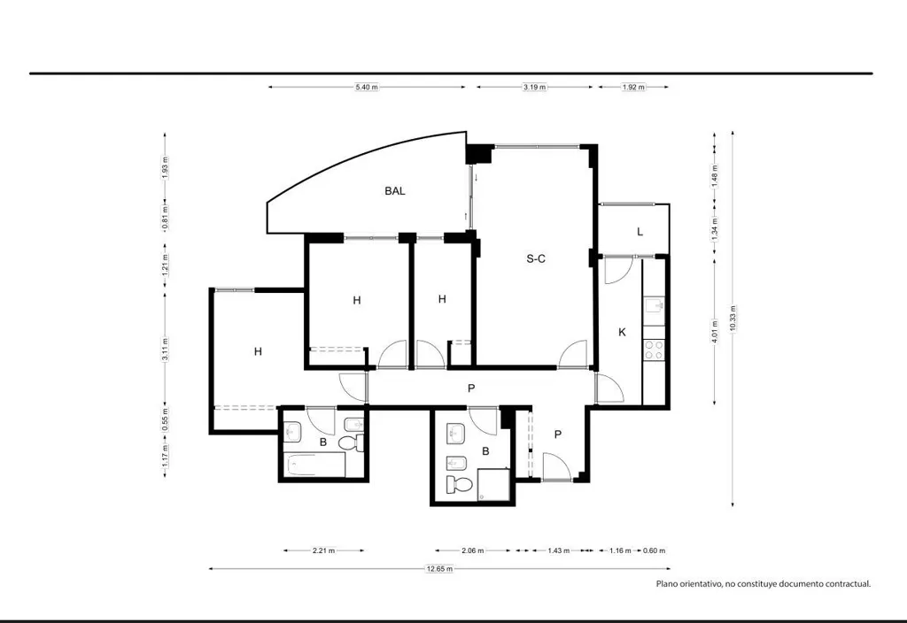 Plan - Apartment with Pool and Terrace in La Punta, Valencia