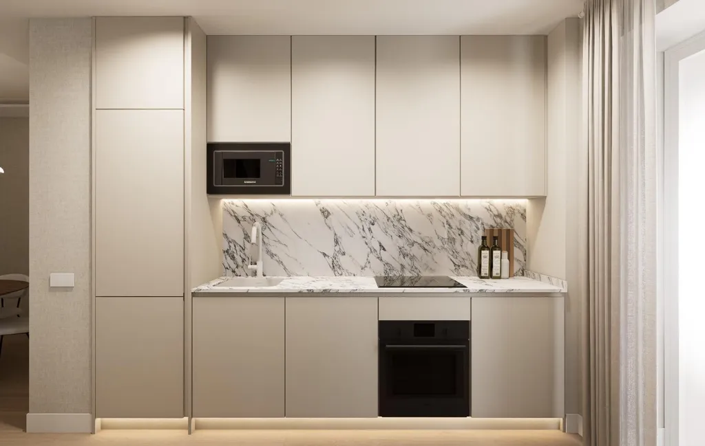 Köök - Apartment with Park View in Madrid