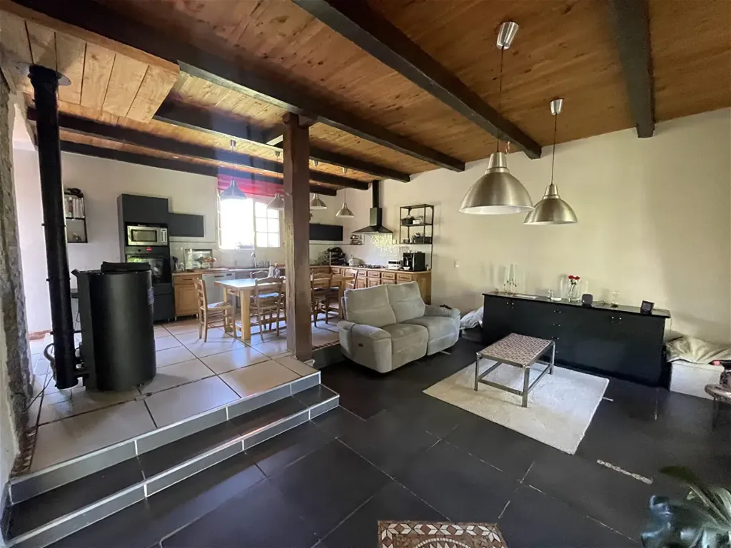 Séjour - Maison avec piscine et vue montagne à Montgauch