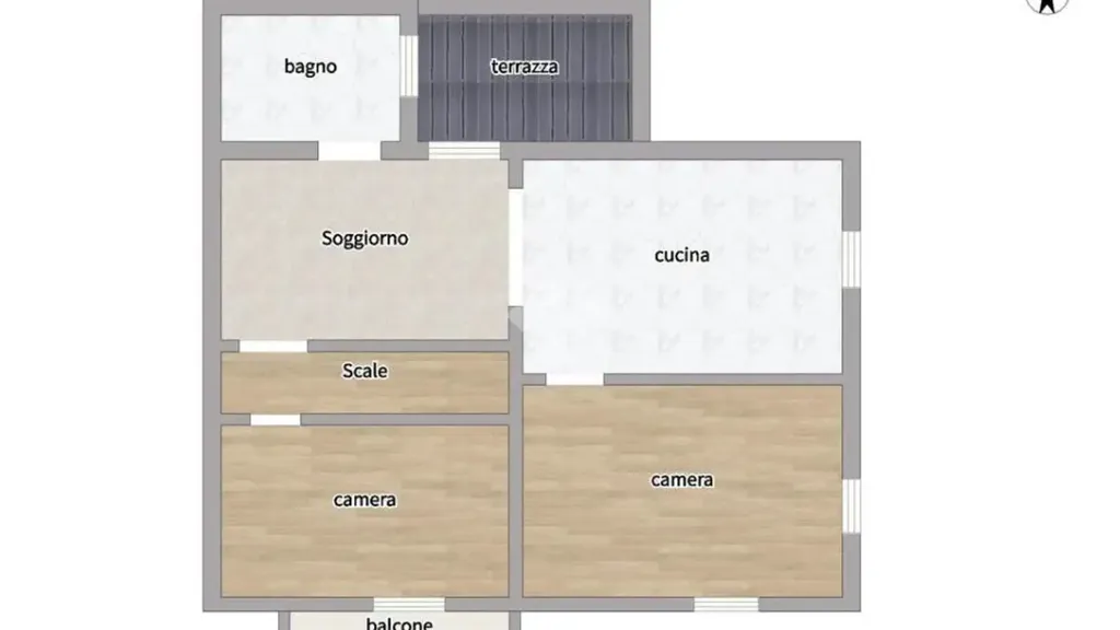 Plan - Trilocale with Panoramic Terrace in Loreto