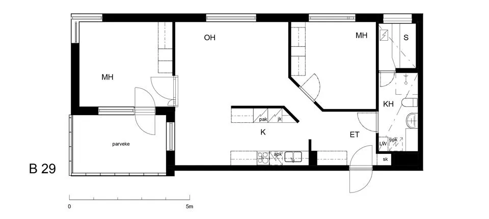 Planimetria - Apartment with Balcony in Vuosaari, Helsinki