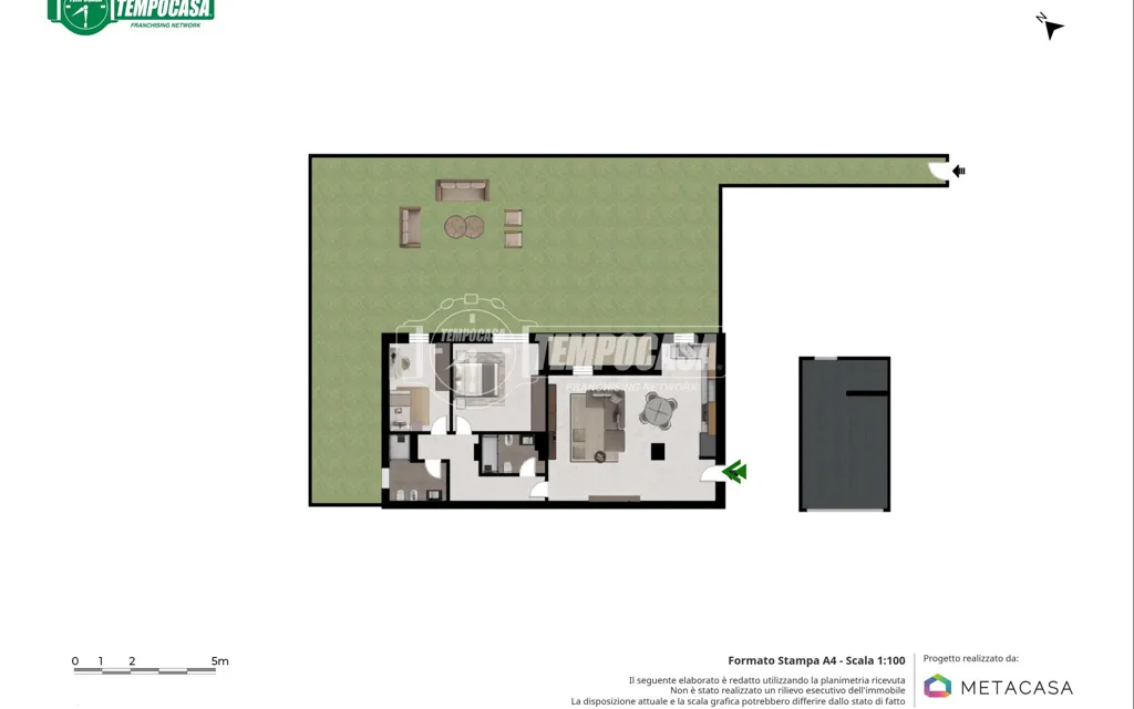 Plan - Modern Apartment with Private Garden in Bologna