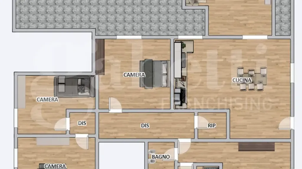 Plaan - Rear-Facing Apartment with Terrace in Chieti