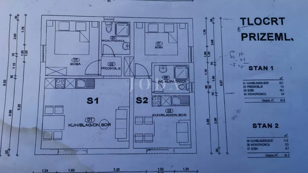 Plan - Apartment Complex with Pool in Lukovo, Senj