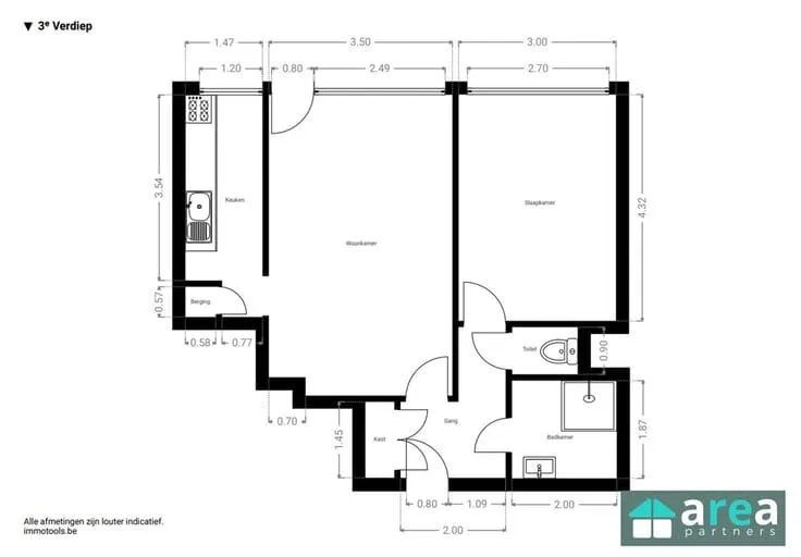 Planimetria - Apartment with Canal View in Deurne, Antwerp