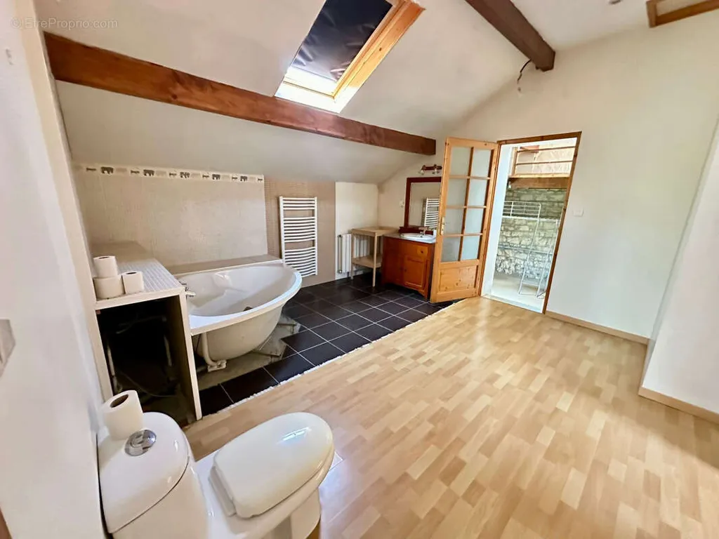 Salles de bain - Ancien Restaurant à Usage d'Habitation avec Jardin à Genevreuille