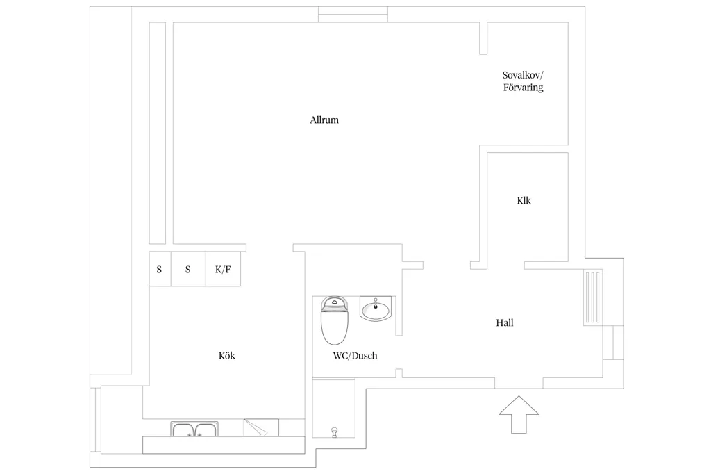 Plan - Central One-Bedroom Flat with Balcony in Växjö