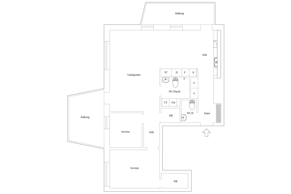 Plan - Corner Penthouse with Panoramic View in Borås