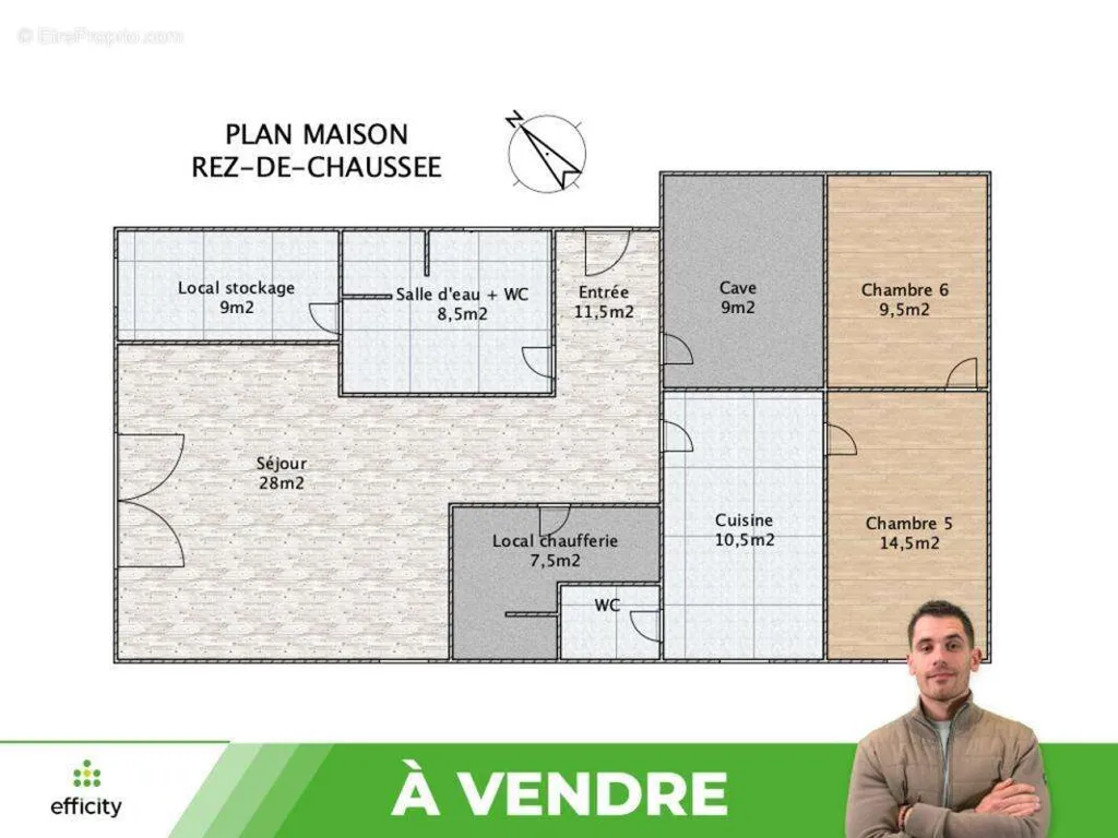 Plan - Maison avec Balcon et Jardin dans un Secteur Calme à Lhommaizé
