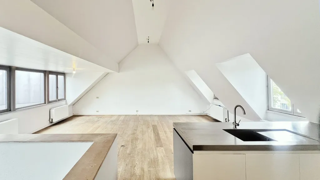 Kitchen - Duplex Apartment with City Centre View in Brussels
