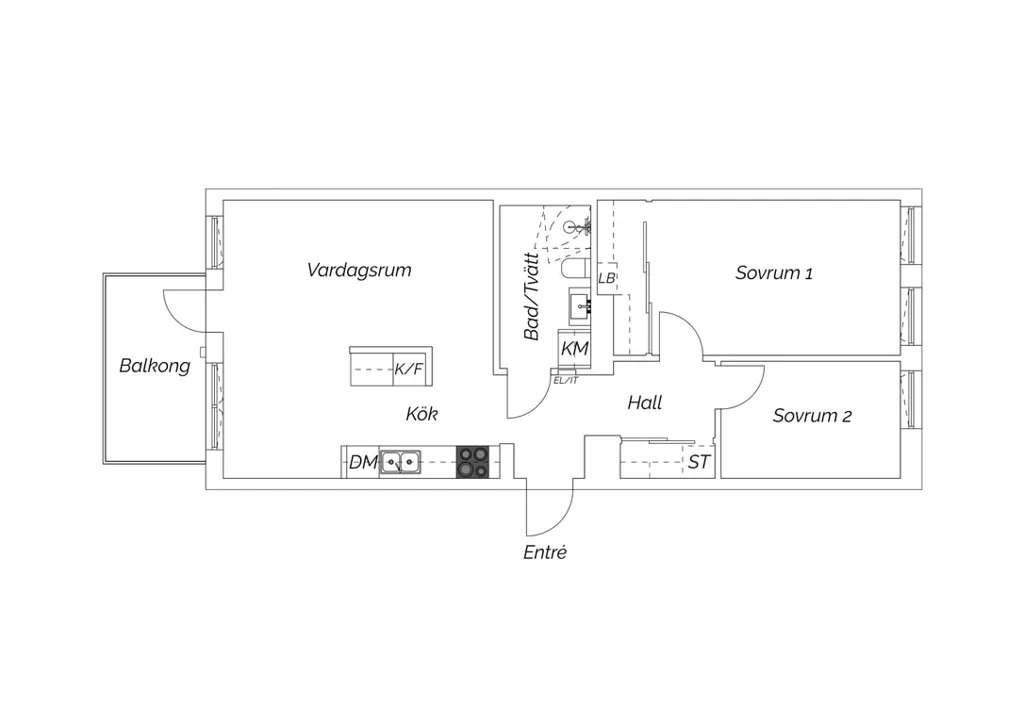Plan - Modern Flat with West Balcony in Norra Ormesta