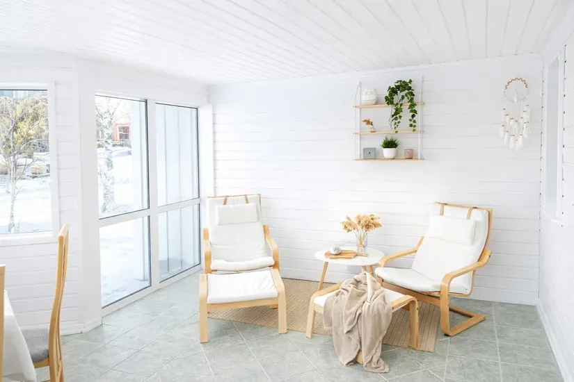 Terrasse - Country House with River View in Vännfors