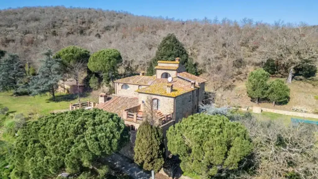 Vue aérienne - Luxury Villa with Pool in Sinalunga, Tuscany