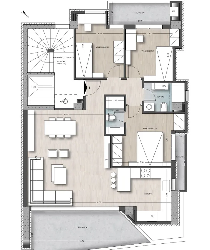 Under Construction Flat with Parking in Thessaloniki