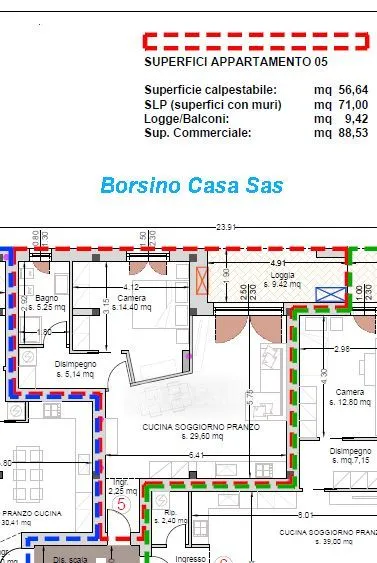 Plan - Bilocale with Terrace in Central Crema
