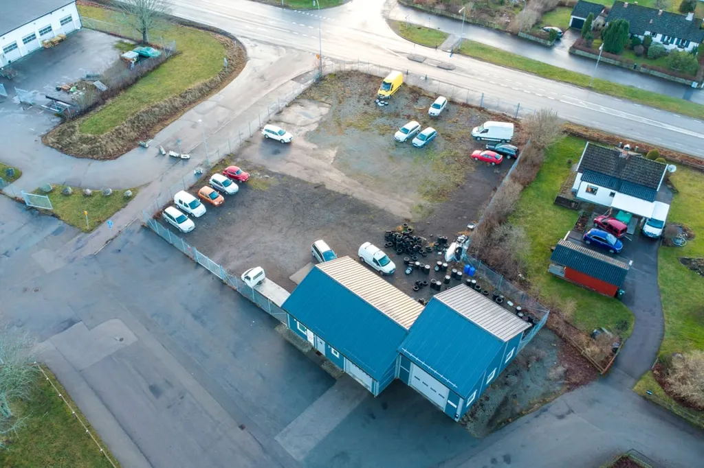 Vue aérienne - Industrial Unit with Workshop in Central Emmaboda