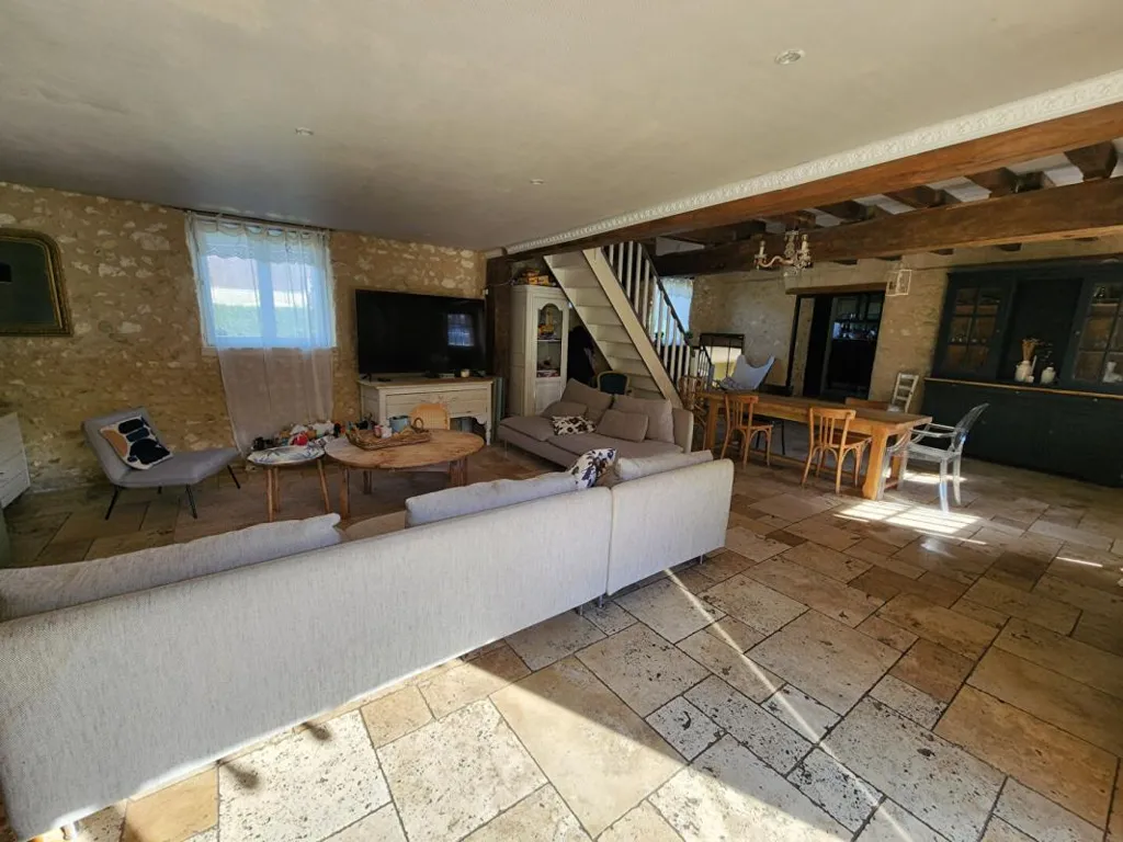 Living Room - Renovated Longère with Gîte in Saint Hippolyte