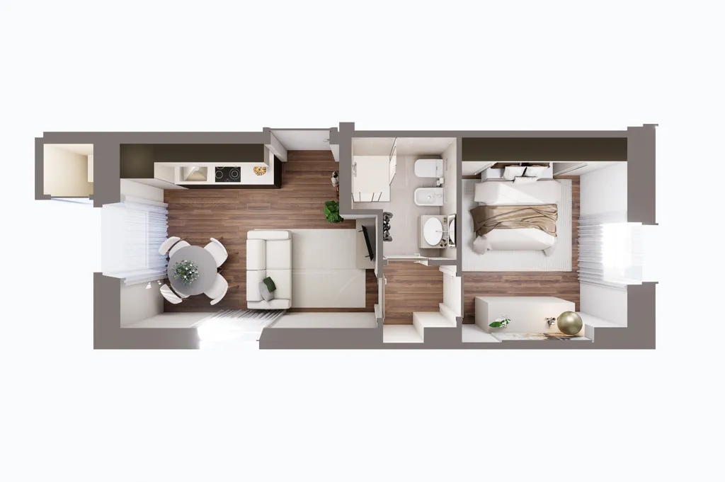 Plan - Ground Floor Apartment with Courtyard View in Torino