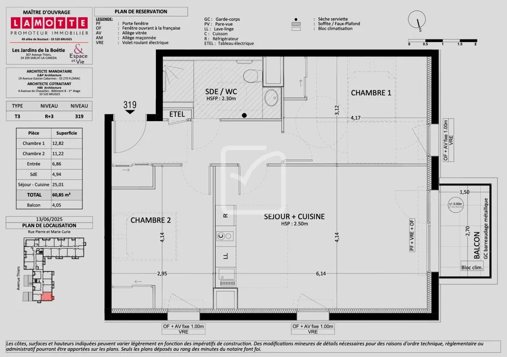 Plaan - T3 Apartment with Loggia in Sarlat