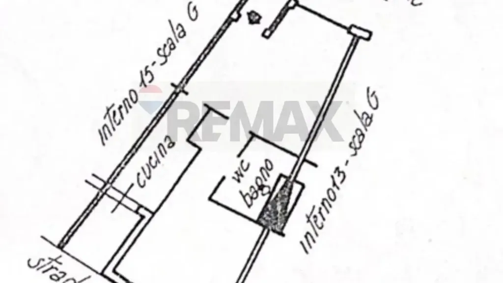 Plan - Rustic Trilocale with Balcony in Palermo