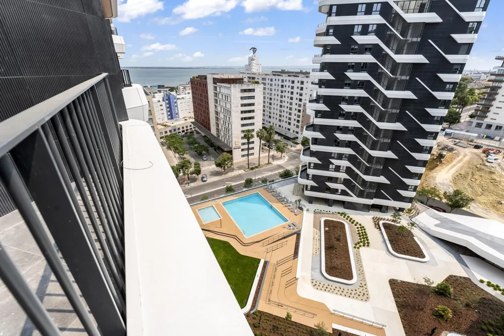 Vue aérienne - 1 Bedroom Apartment with Pool in Parque das Nações