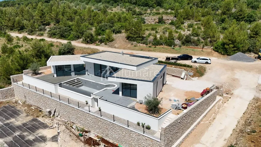Vue aérienne - Villa with Sea View near Zadar