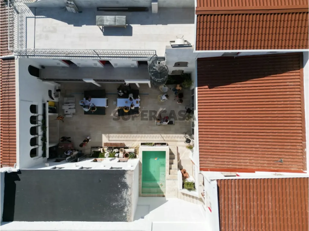 Aerial - Historic Triplex with Pool in Costa da Caparica
