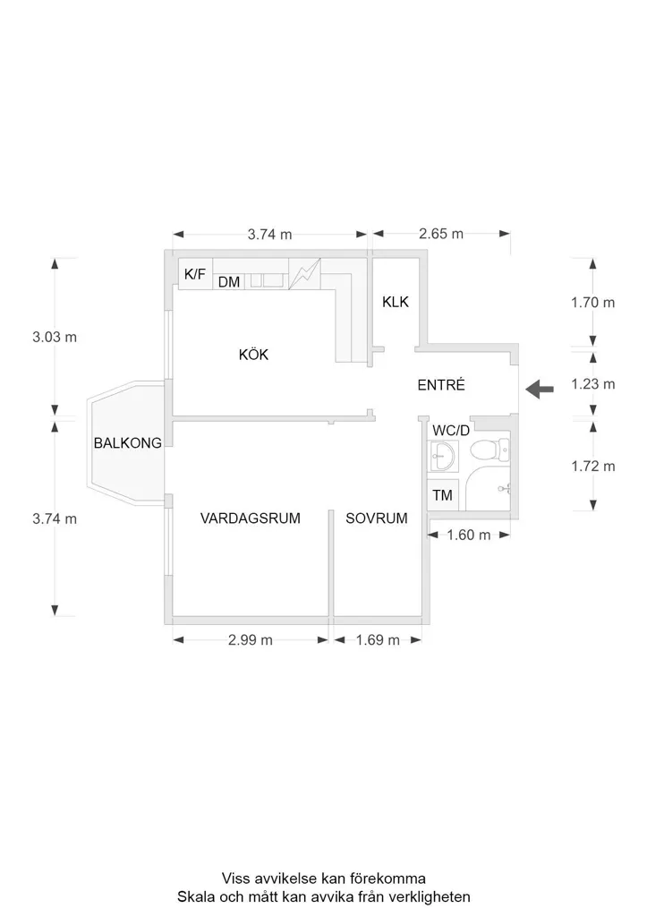 Plaan - Apartment with Balcony in Linköping
