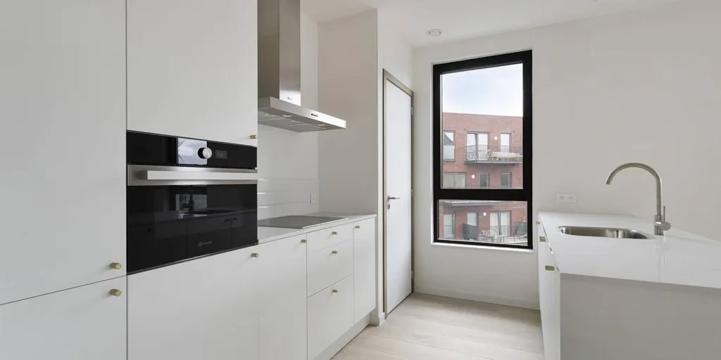 Cuisine - Appartement avec vue parc à Boom