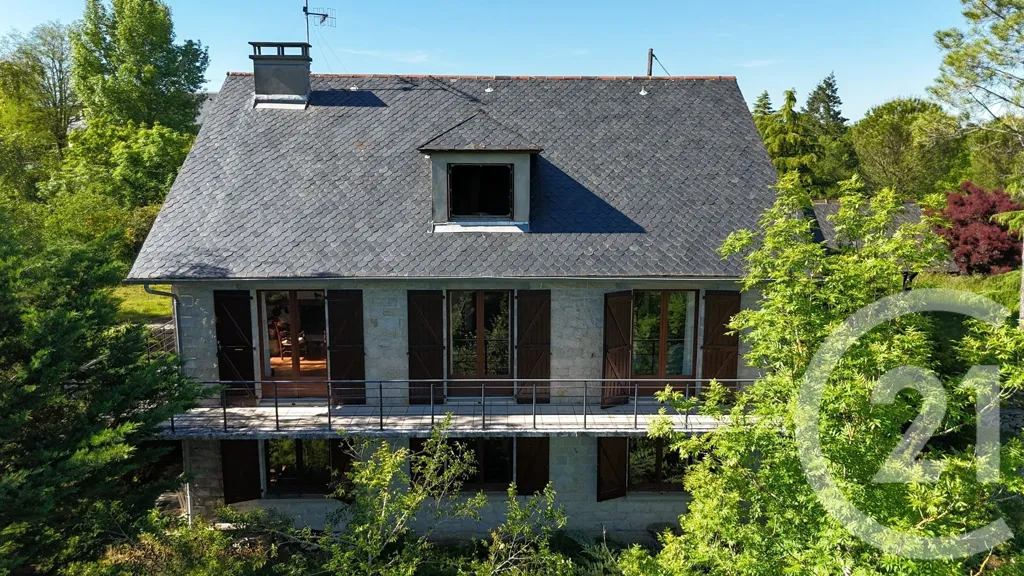Aerial - Character House with Large Garden in Valady