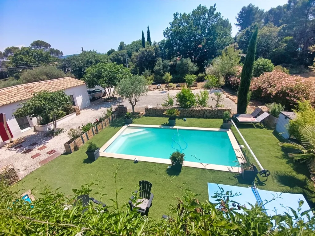 Vue aérienne - Villa Contemporaine avec Piscine près de Cotignac