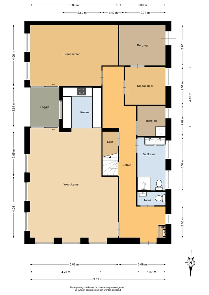 Floor Plan - Half-Freestanding House with Harbour View in Oude-Tonge