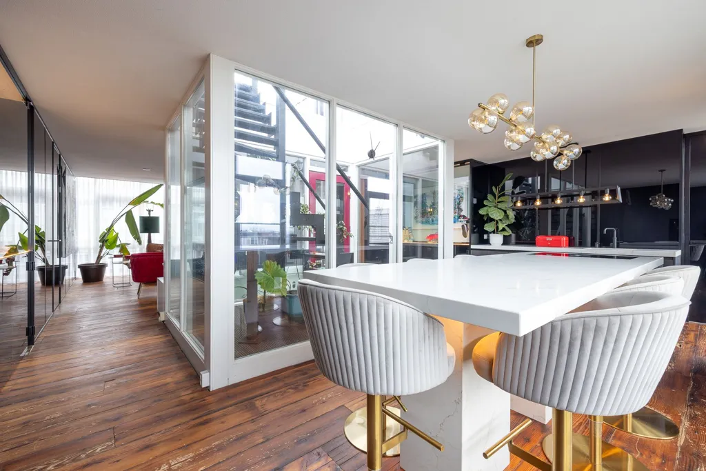Kitchen - High-End Industrial Loft with Skyline View in Rotterdam