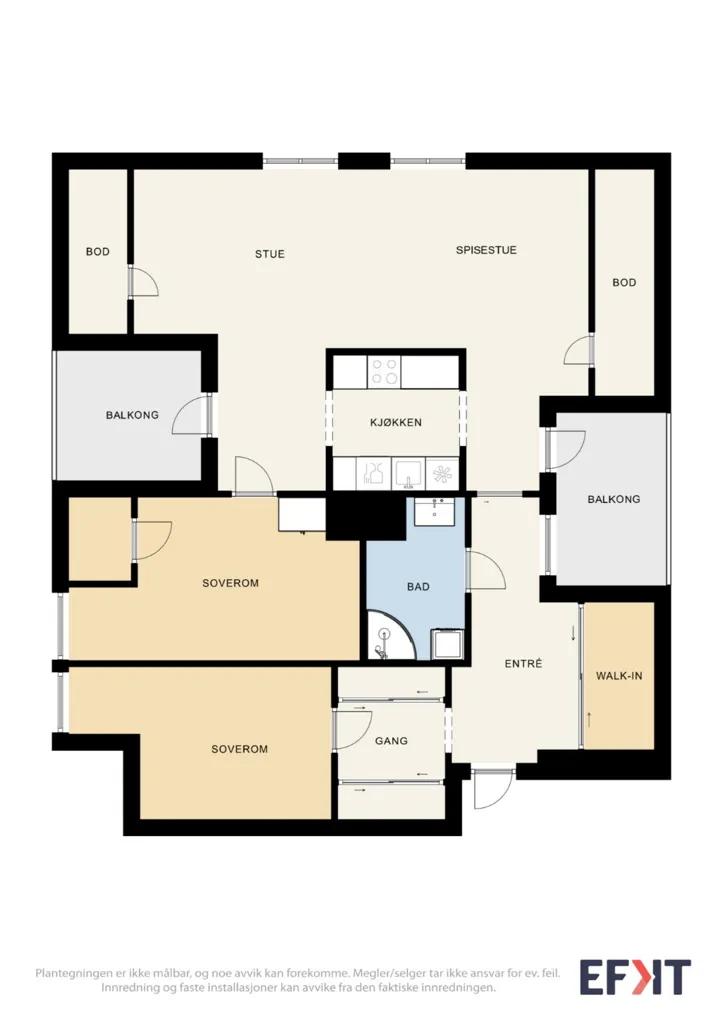 Plan - 3-Bedroom Apartment with Balconies in Bodø