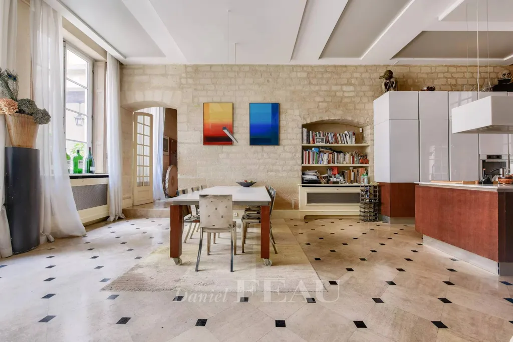 Cucina - Duplex Apartment with Courtyard View in Paris 4th