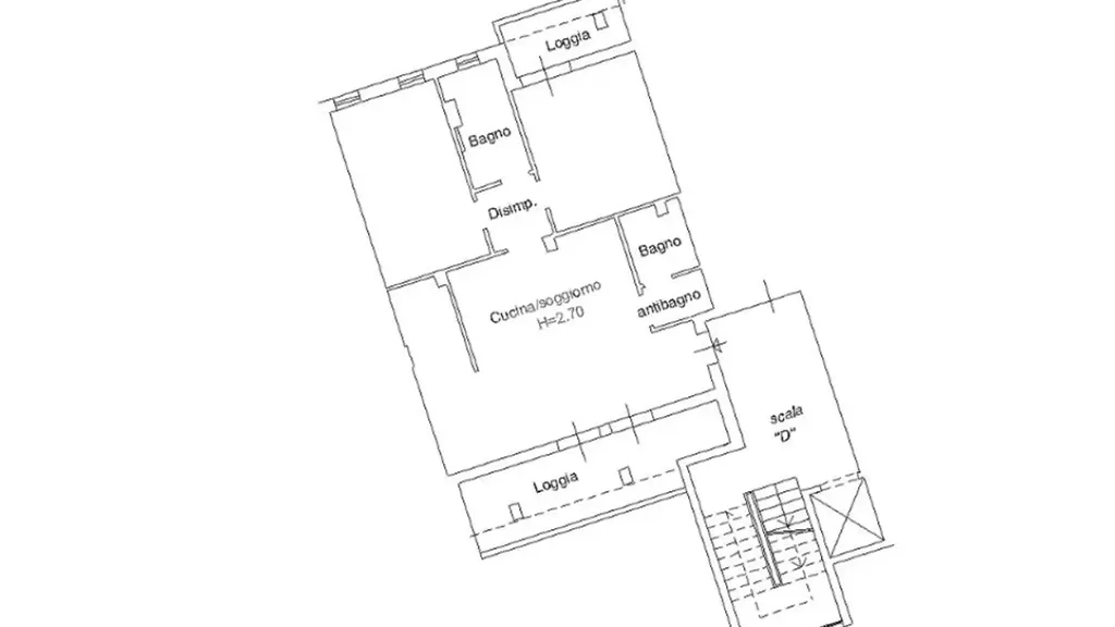 Plan - Modern Apartment with Terraces in Florence