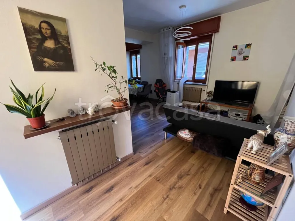 Living Room - Rearranged Apartment with Balcony in Galliate