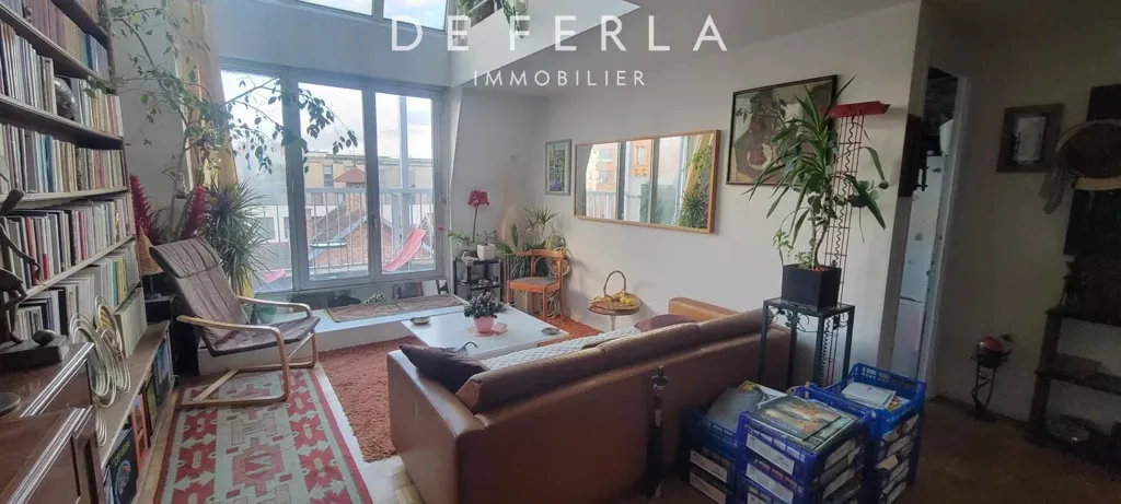 Séjour - Duplex Atelier d'Artiste avec Vue Tour Eiffel à Paris