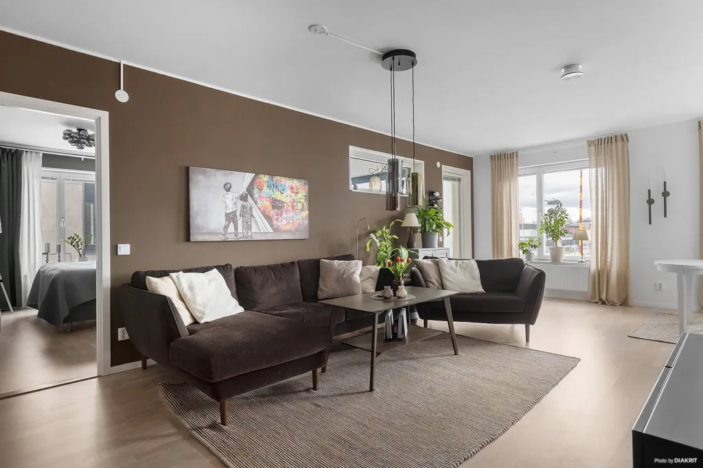 Living Room - Modern Apartment with Balconies in Örebro