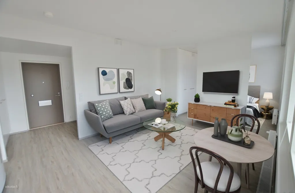Living Room - Modern Apartment with Balcony in Nummi, Turku