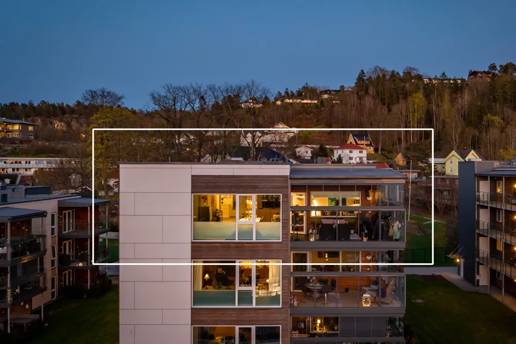 Vue aérienne - Spacious Apartment with West-Facing Balcony in Haukerød