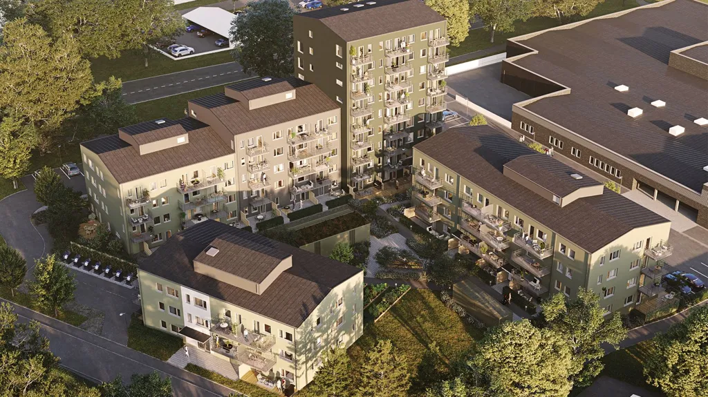 Aerial - Apartment with Garden in Stockholm