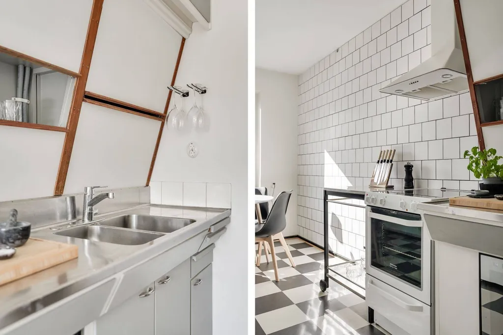 Köök - Apartment with Retro Kitchen in Hyllie, Malmö